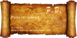Petrin Dávid névjegykártya